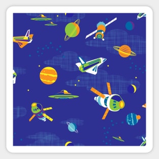 space adventures - blue Sticker